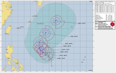 제3호 태풍 '구촐'의 예상 경로 (출처 = JTWC)