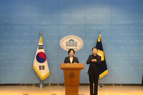 한동훈 전 국민의힘 대표 제명 관련 브리핑을 진행하는 김연 더불어민주당 선임부대변인(사진=위즈경제)