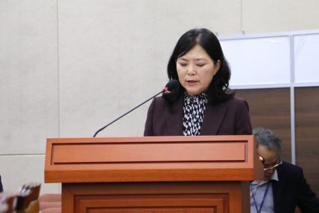 김현아 부모회 대표가 15일 보건복지위원회 국정감사에 참고인 자격으로 출석했다. (사진=김현아 장애인거주시설이용자부모회 대표)